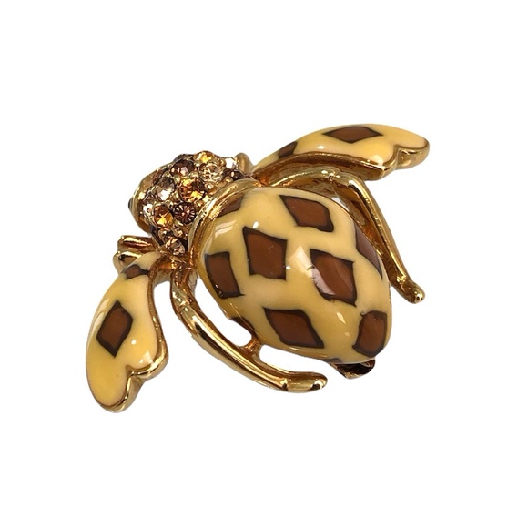 JOAN OF THE JUNGLE JOAN RIVERS CREAM ENAMEL BROOCH - Picture 6 of 16